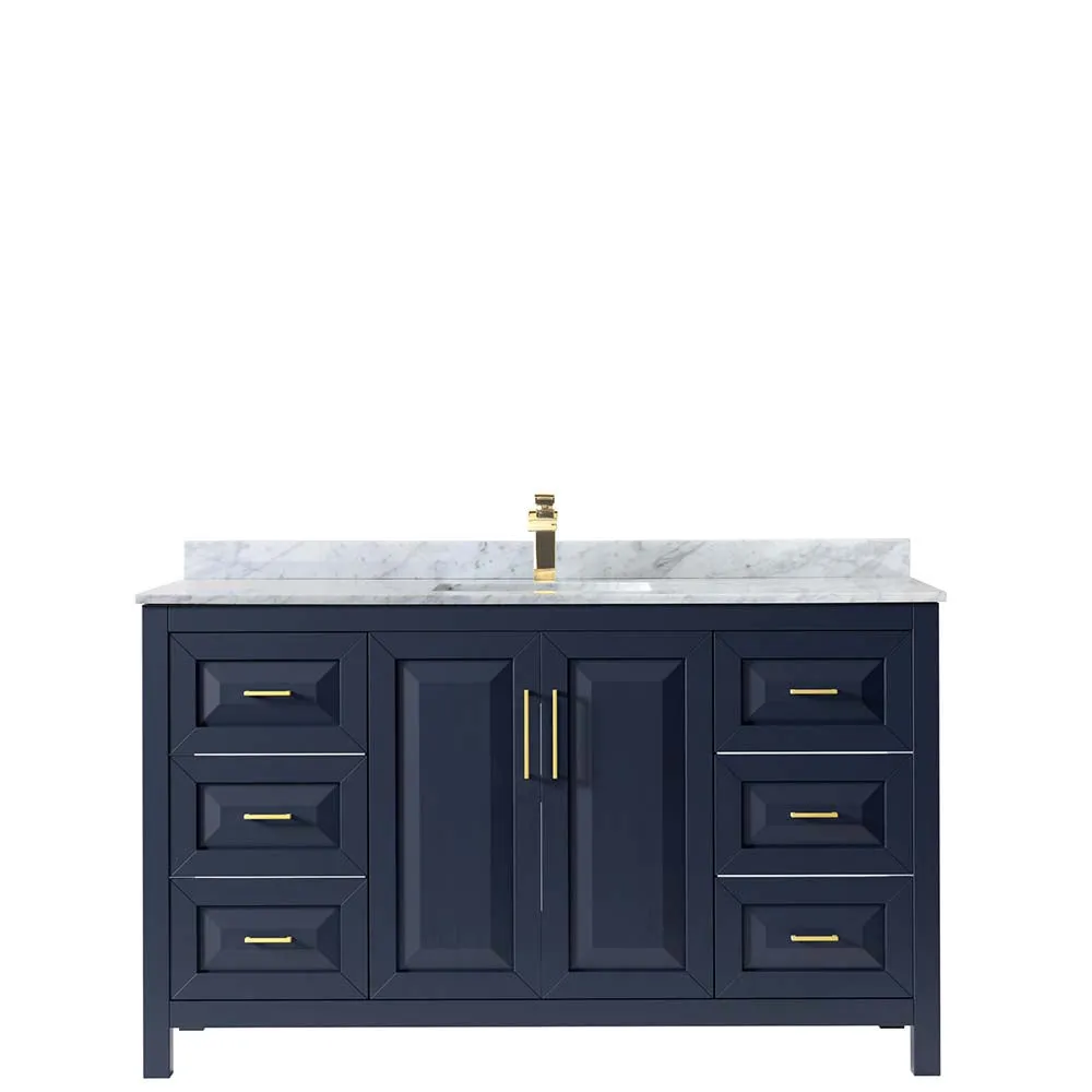 Daria 60 Inch Single Bathroom Vanity in Dark Blue
