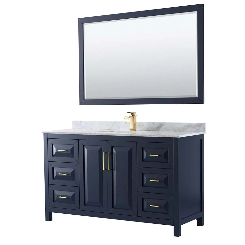 Daria 60 Inch Single Bathroom Vanity in Dark Blue