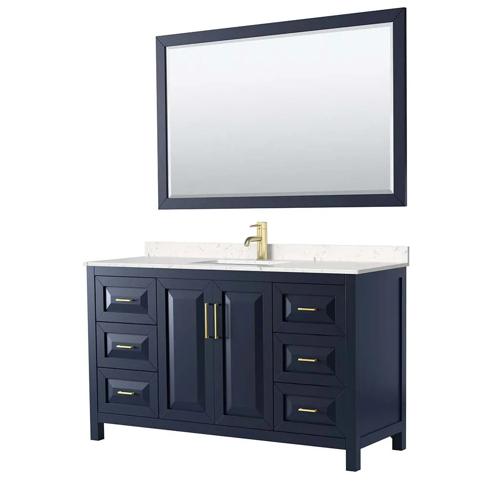 Daria 60 Inch Single Bathroom Vanity in Dark Blue
