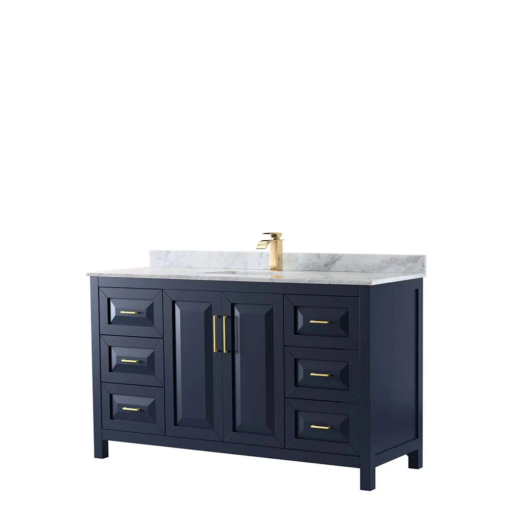 Daria 60 Inch Single Bathroom Vanity in Dark Blue
