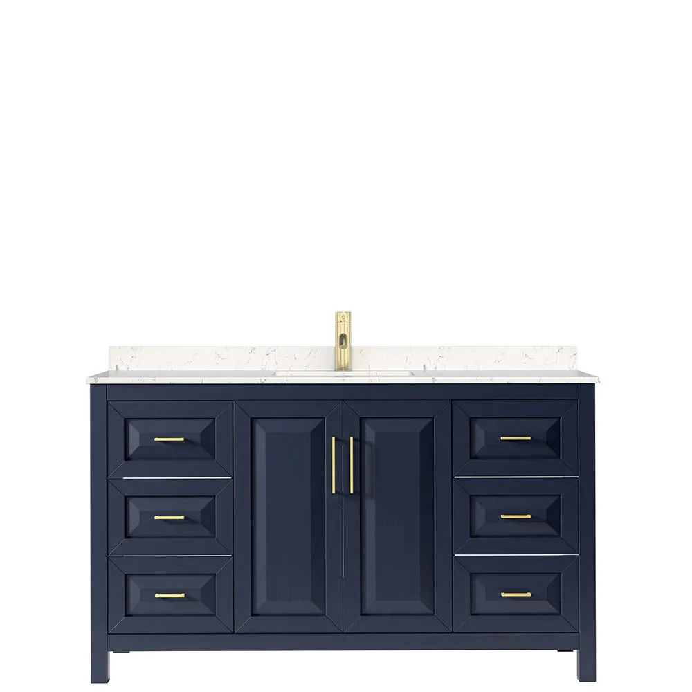 Daria 60 Inch Single Bathroom Vanity in Dark Blue