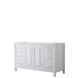 Daria 60 Inch Single Bathroom Vanity in White - Polished Chrome Trim