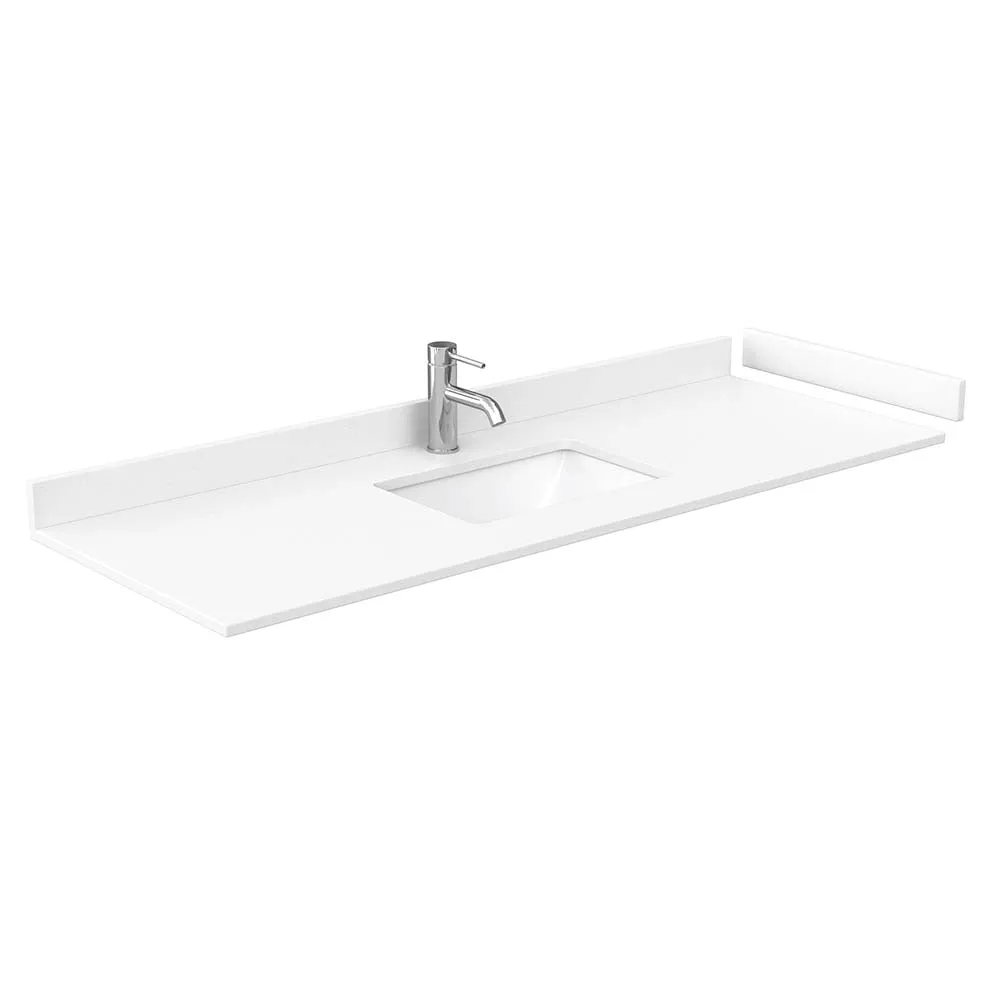 Daria 60 Inch Single Bathroom Vanity in White - Polished Chrome Trim