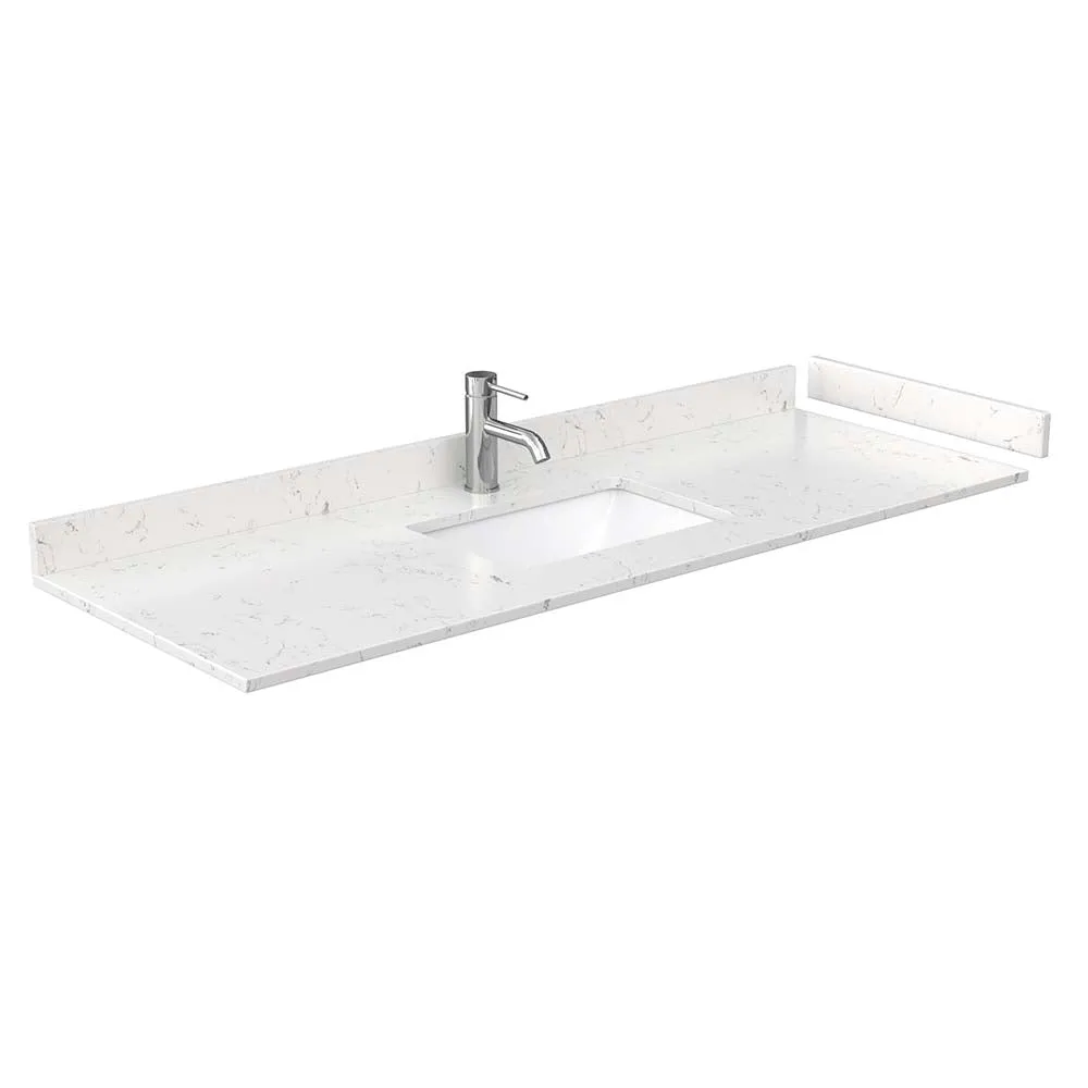 Daria 60 Inch Single Bathroom Vanity in White - Polished Chrome Trim