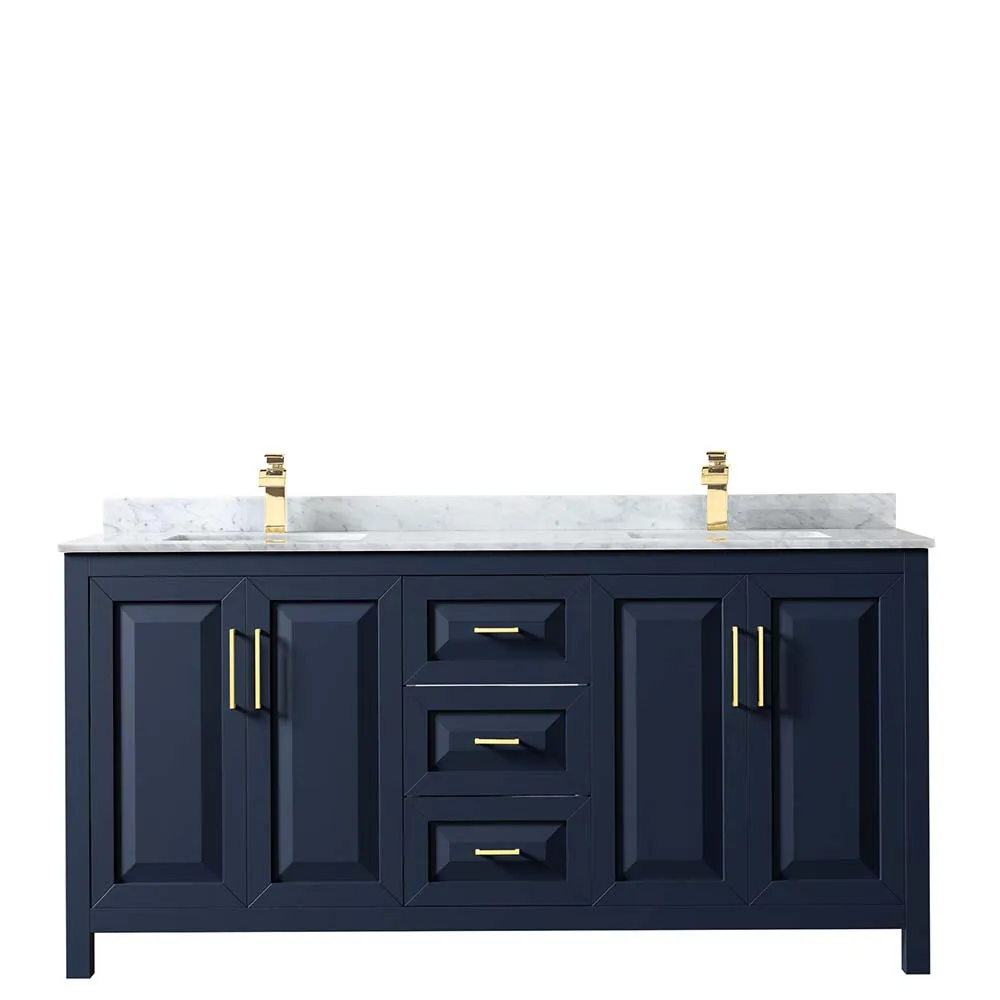Daria 72 Inch Double Bathroom Vanity in Dark Blue