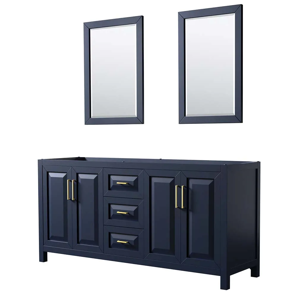 Daria 72 Inch Double Bathroom Vanity in Dark Blue