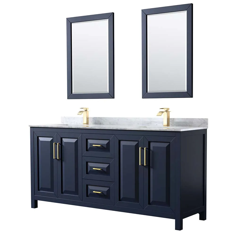 Daria 72 Inch Double Bathroom Vanity in Dark Blue