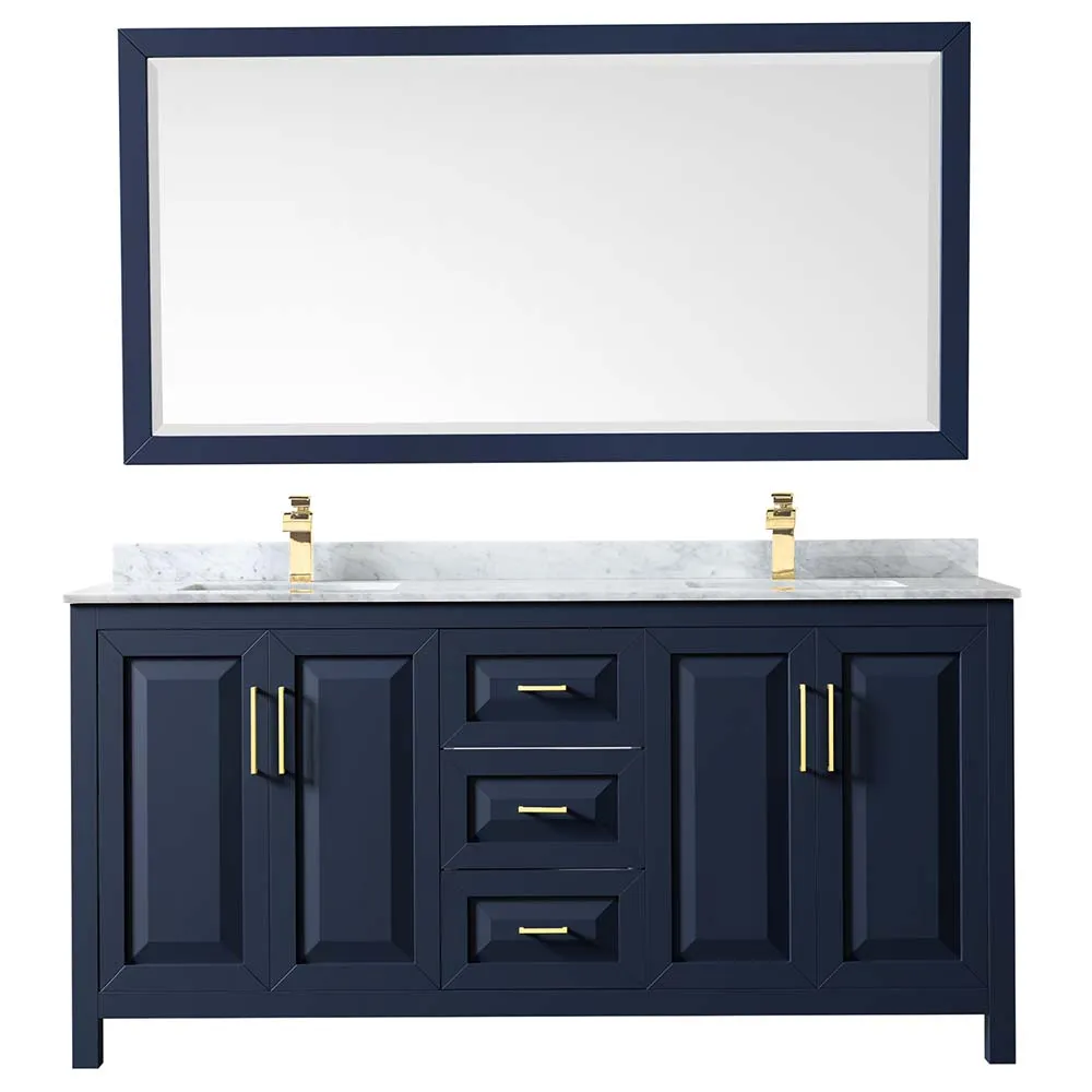 Daria 72 Inch Double Bathroom Vanity in Dark Blue