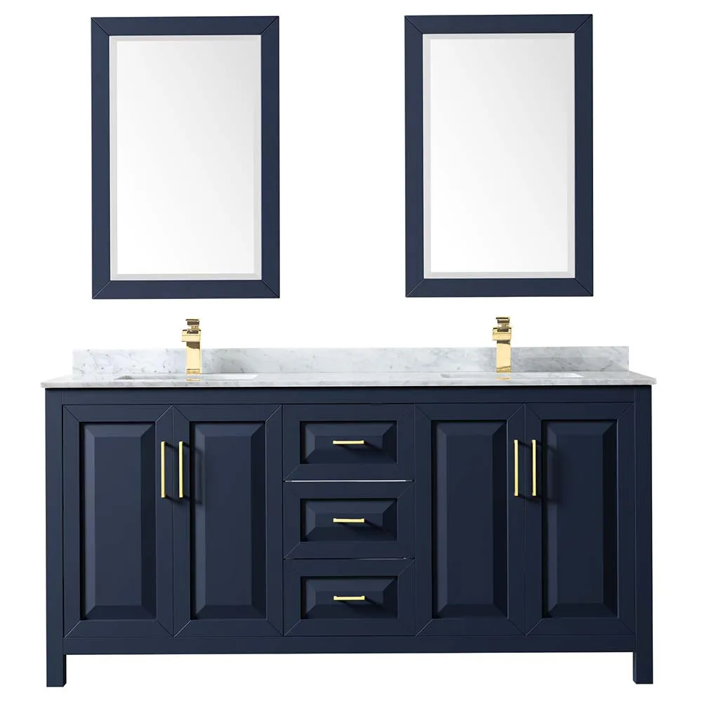 Daria 72 Inch Double Bathroom Vanity in Dark Blue