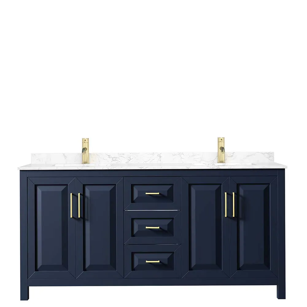 Daria 72 Inch Double Bathroom Vanity in Dark Blue