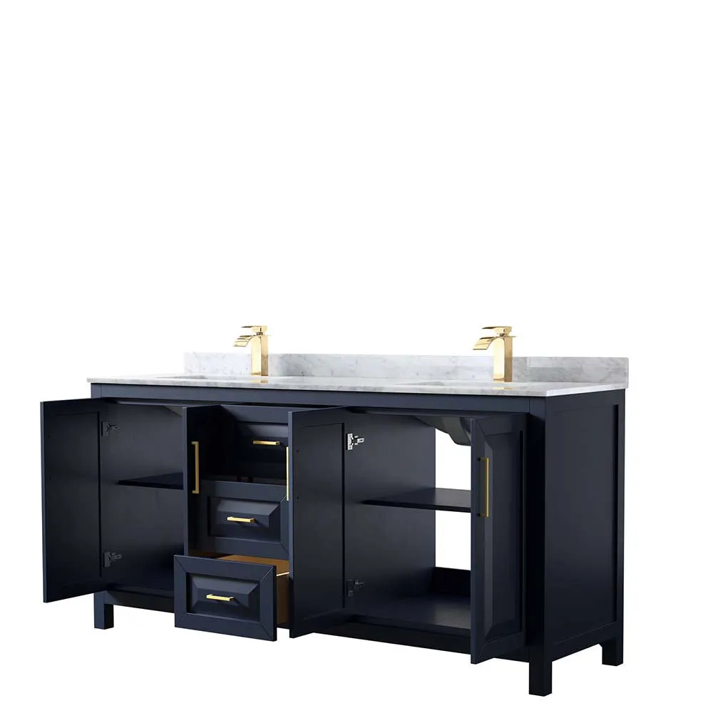 Daria 72 Inch Double Bathroom Vanity in Dark Blue