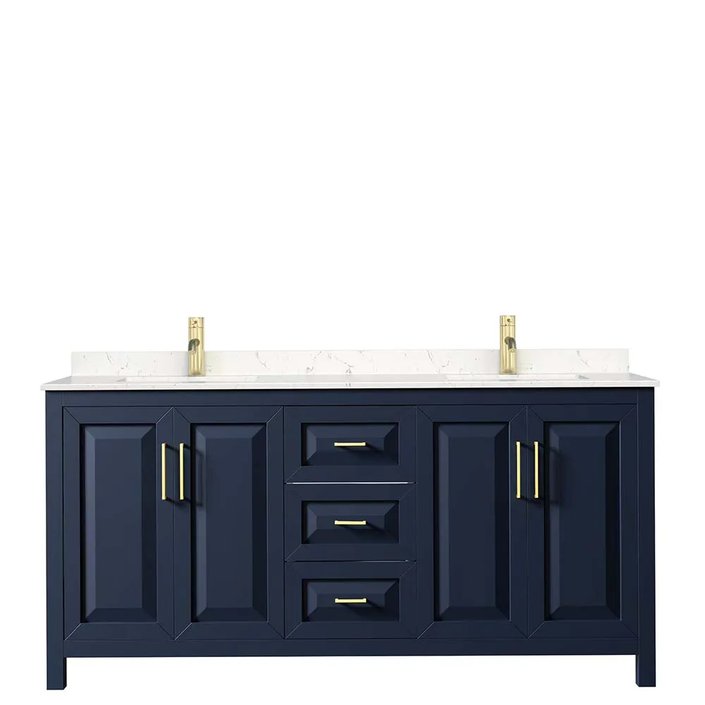 Daria 72 Inch Double Bathroom Vanity in Dark Blue