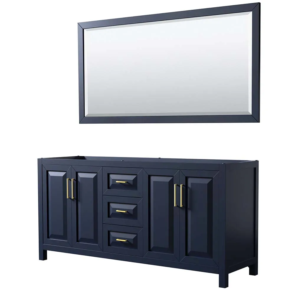 Daria 72 Inch Double Bathroom Vanity in Dark Blue