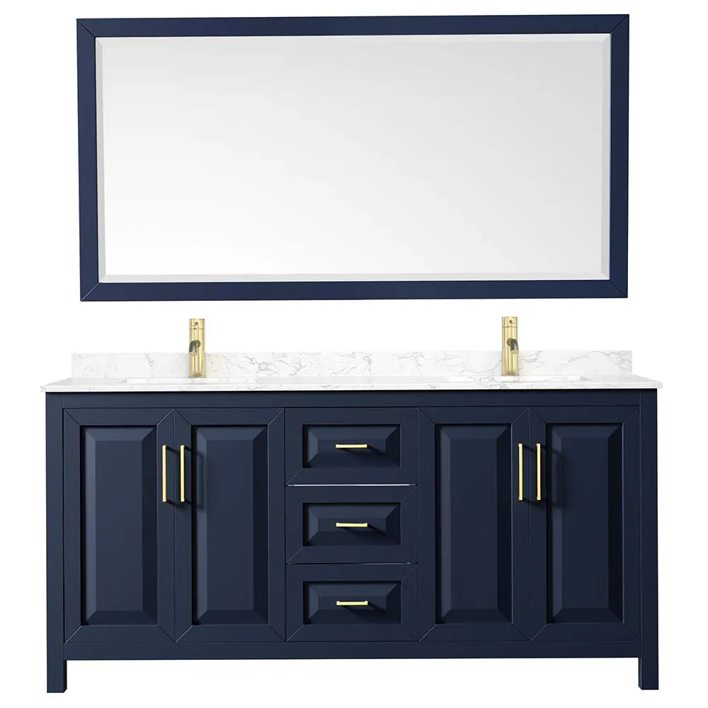 Daria 72 Inch Double Bathroom Vanity in Dark Blue