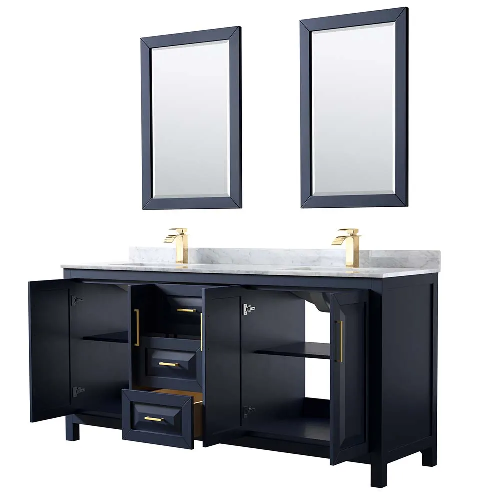 Daria 72 Inch Double Bathroom Vanity in Dark Blue