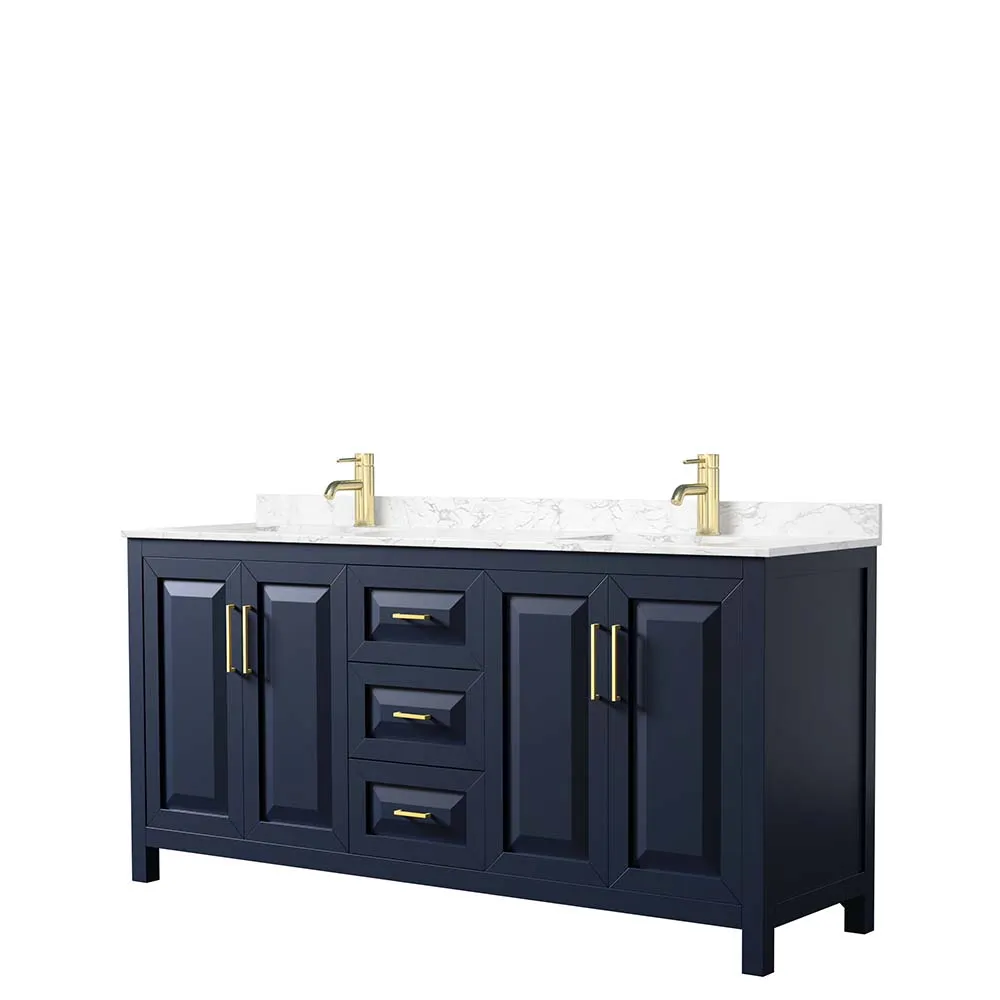 Daria 72 Inch Double Bathroom Vanity in Dark Blue