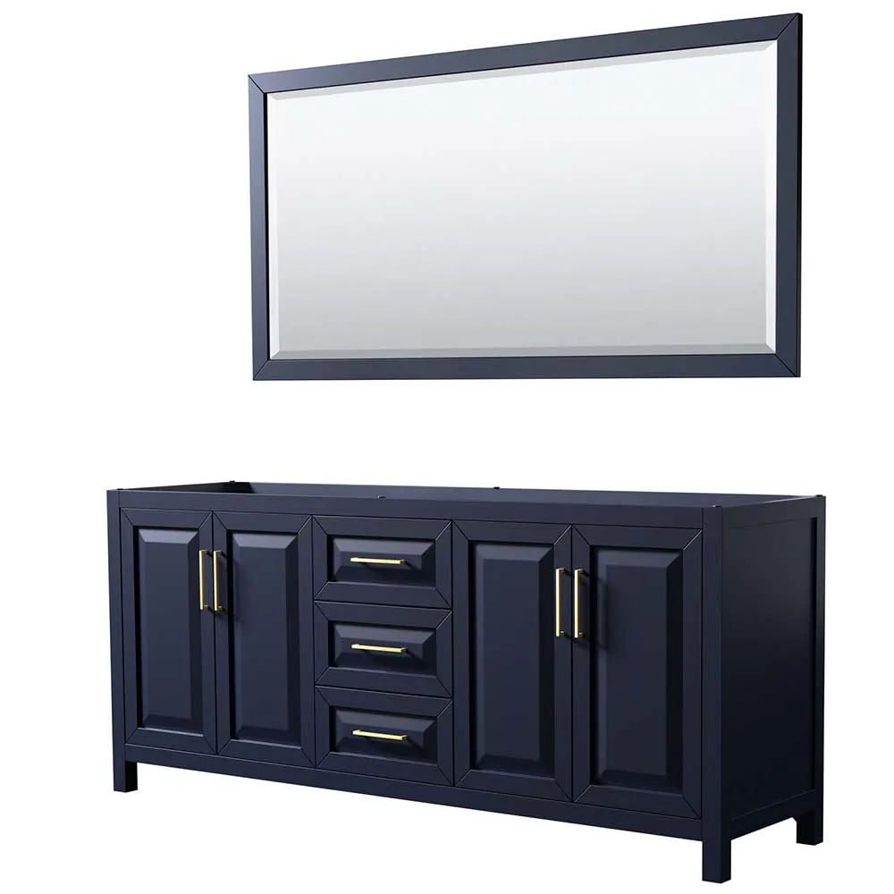 Daria 80 Inch Double Bathroom Vanity in Dark Blue