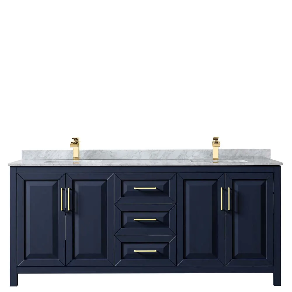 Daria 80 Inch Double Bathroom Vanity in Dark Blue