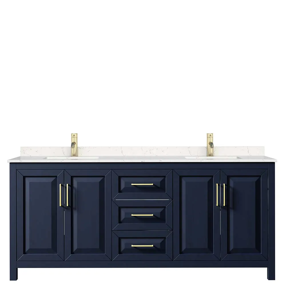 Daria 80 Inch Double Bathroom Vanity in Dark Blue