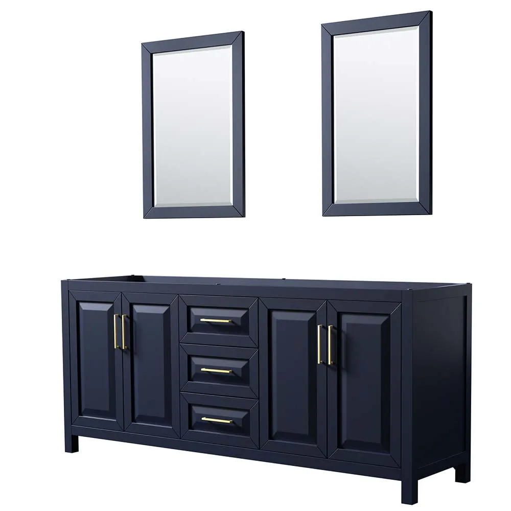 Daria 80 Inch Double Bathroom Vanity in Dark Blue