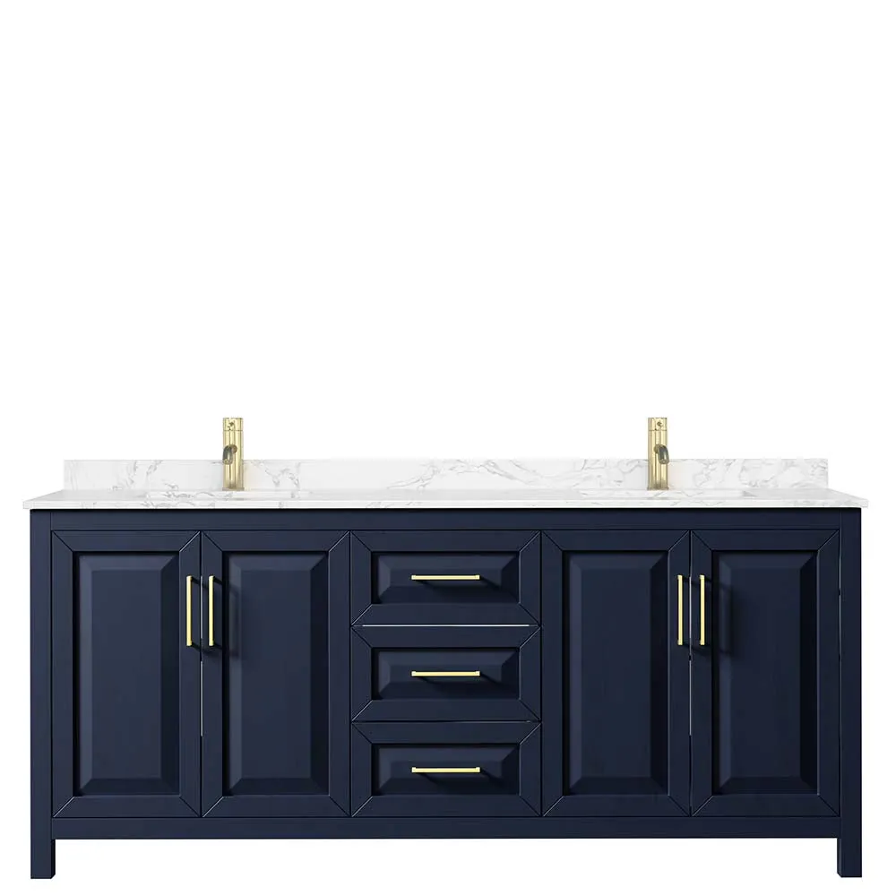 Daria 80 Inch Double Bathroom Vanity in Dark Blue