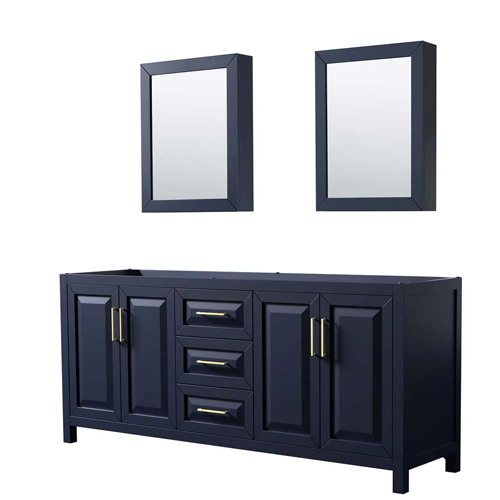 Daria 80 Inch Double Bathroom Vanity in Dark Blue