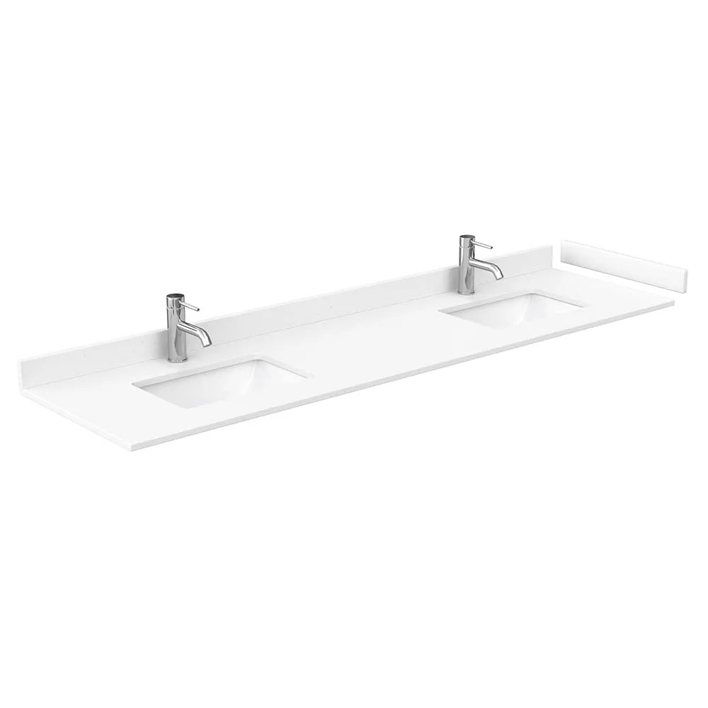 Daria 80 Inch Double Bathroom Vanity in White - Polished Chrome Trim