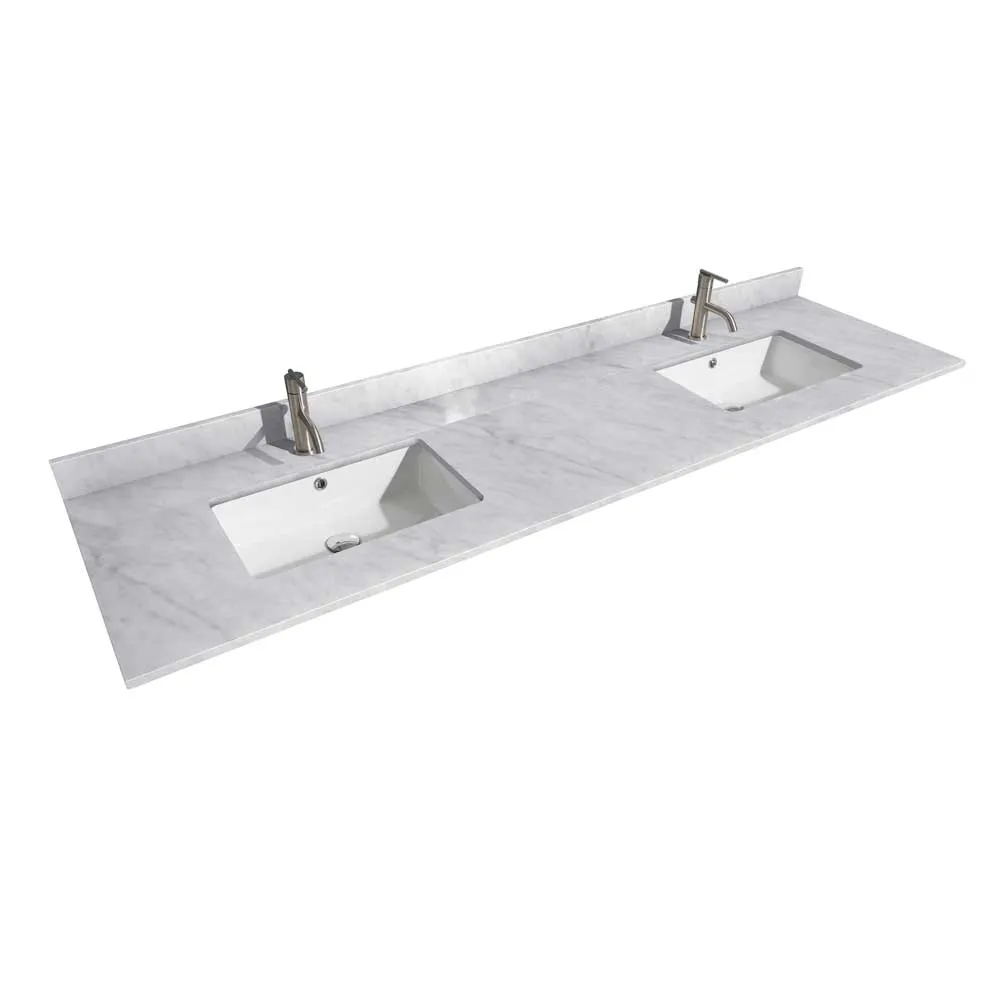Daria 80 Inch Double Bathroom Vanity in White - Polished Chrome Trim