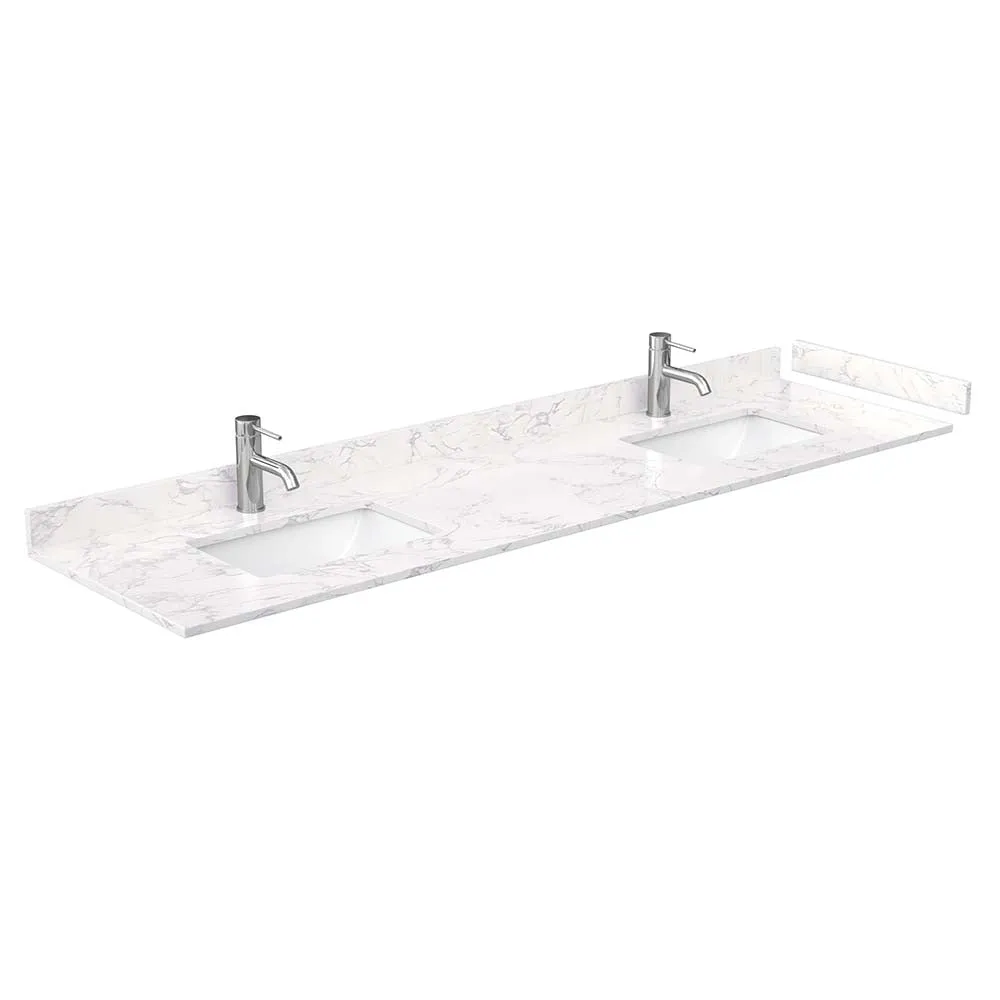 Daria 80 Inch Double Bathroom Vanity in White - Polished Chrome Trim