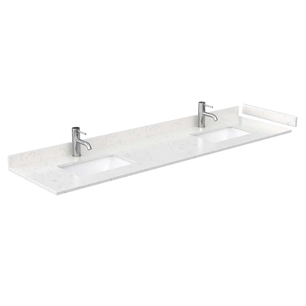 Daria 80 Inch Double Bathroom Vanity in White - Polished Chrome Trim