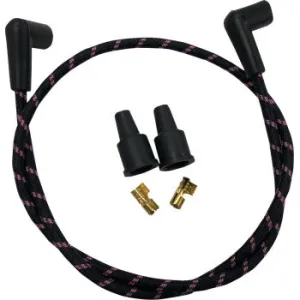 Electric Ignition Spark Plug Wire Kit -Black/Pink