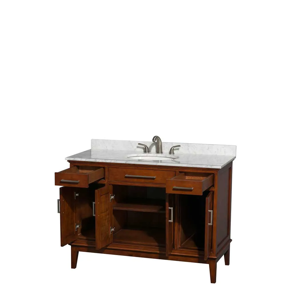 Hatton 48 Inch Single Bathroom Vanity in Light Chestnut