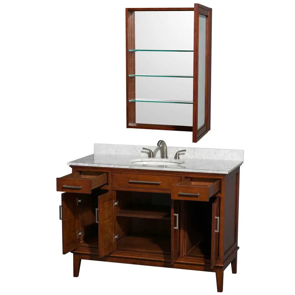 Hatton 48 Inch Single Bathroom Vanity in Light Chestnut