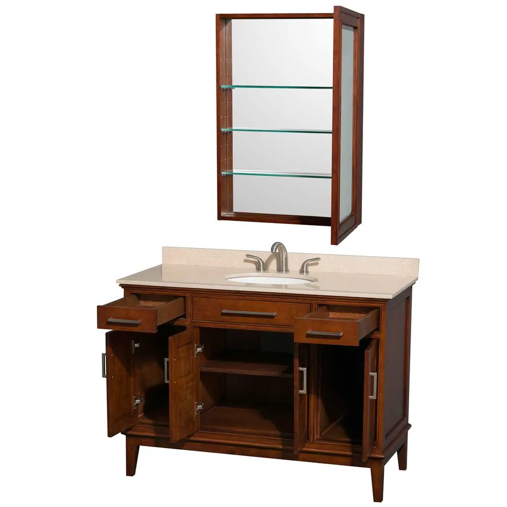 Hatton 48 Inch Single Bathroom Vanity in Light Chestnut