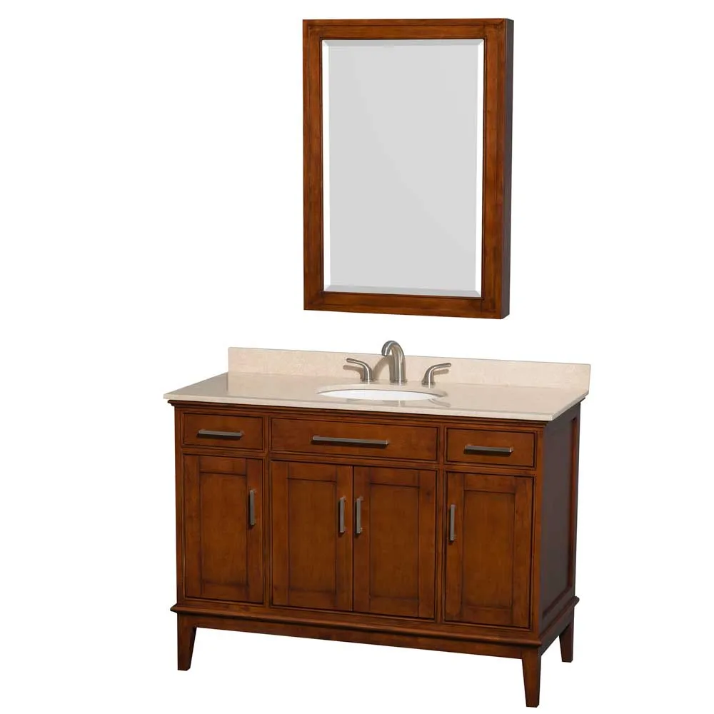 Hatton 48 Inch Single Bathroom Vanity in Light Chestnut