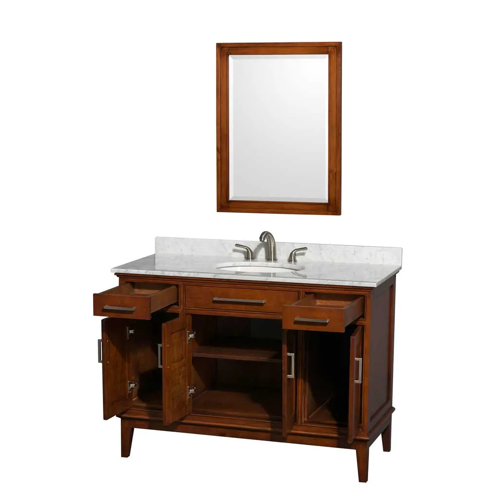 Hatton 48 Inch Single Bathroom Vanity in Light Chestnut