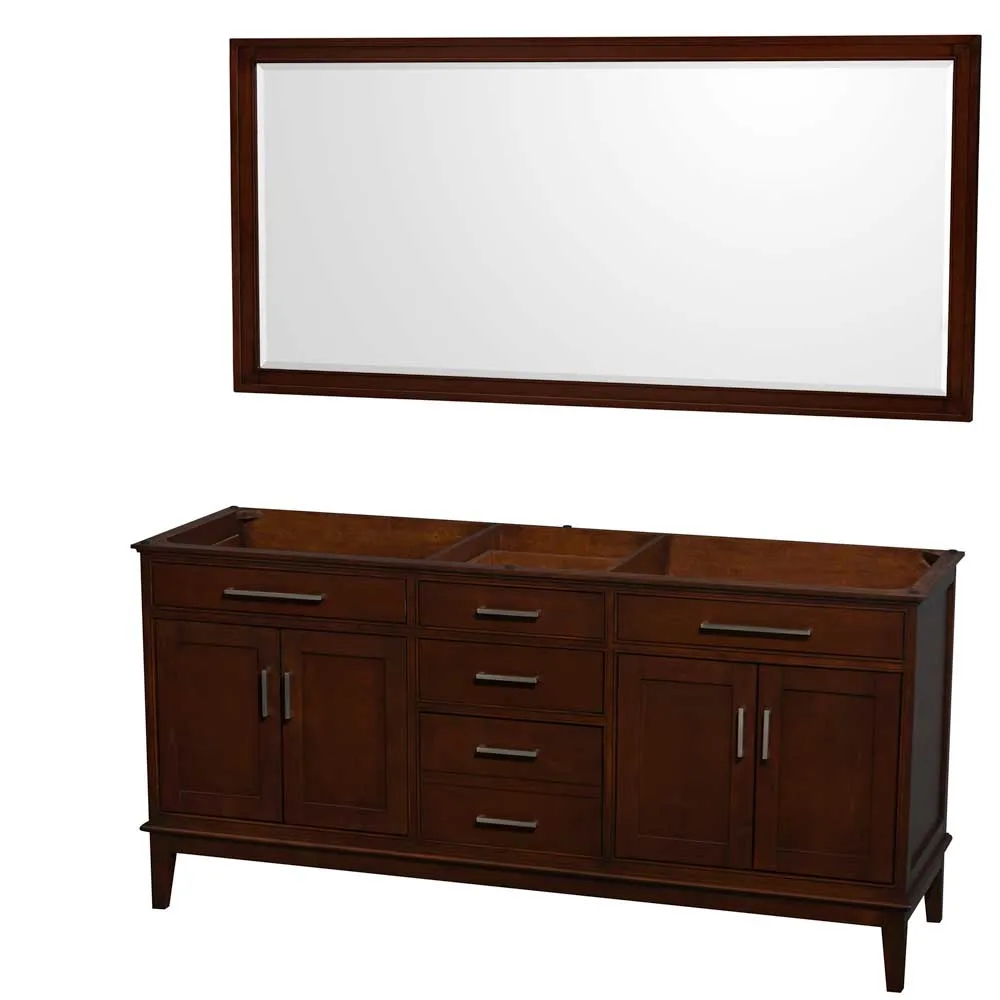 Hatton 72 Inch Double Bathroom Vanity in Dark Chestnut