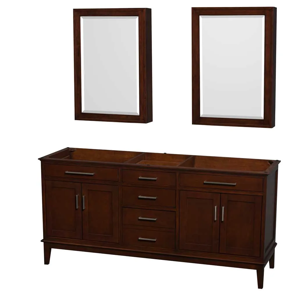 Hatton 72 Inch Double Bathroom Vanity in Dark Chestnut