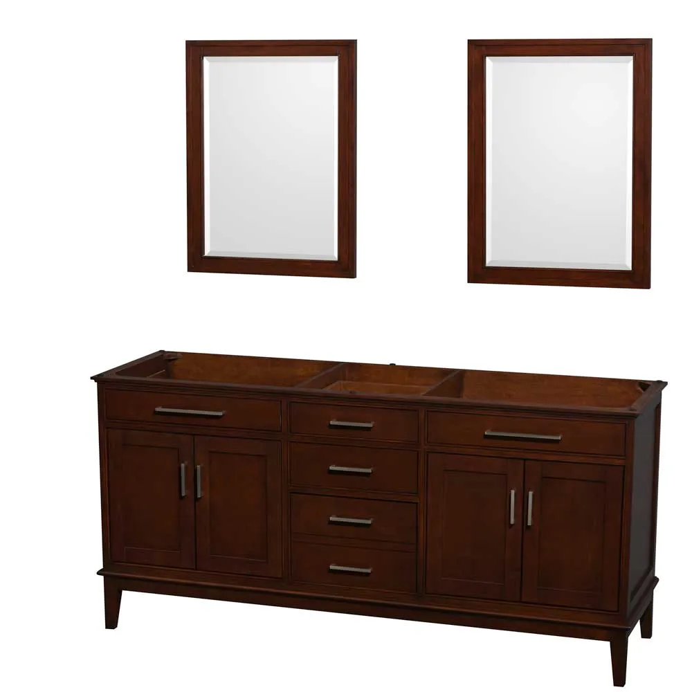 Hatton 72 Inch Double Bathroom Vanity in Dark Chestnut