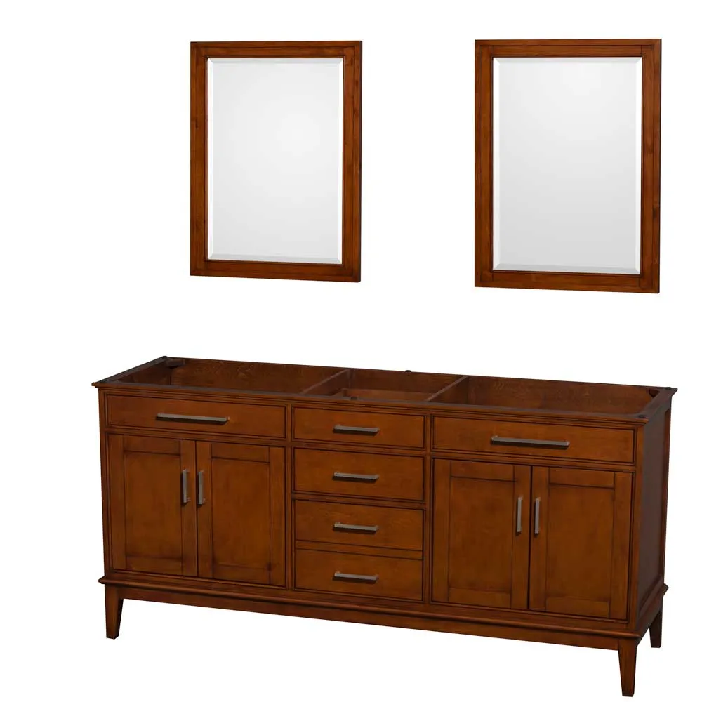 Hatton 72 Inch Double Bathroom Vanity in Light Chestnut