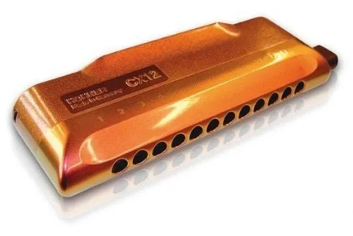 Hohner 'CX12 Jazz' Chromatic Harmonica 7545/48 (Red to Gold)
