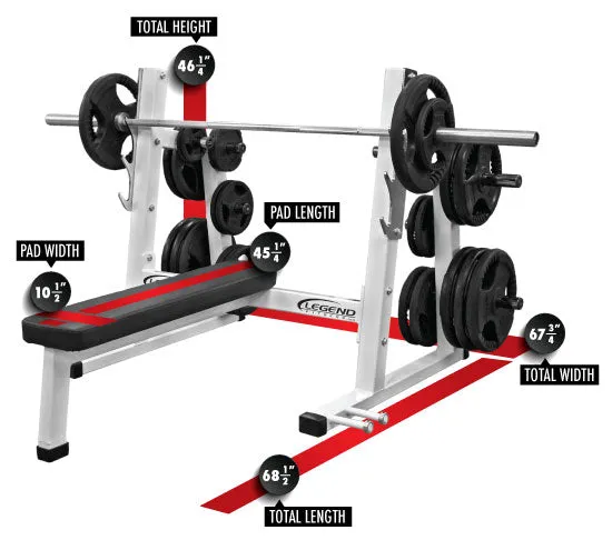 LEGEND FITNESS PRO SERIES OLYMPIC FLAT BENCH - 3240