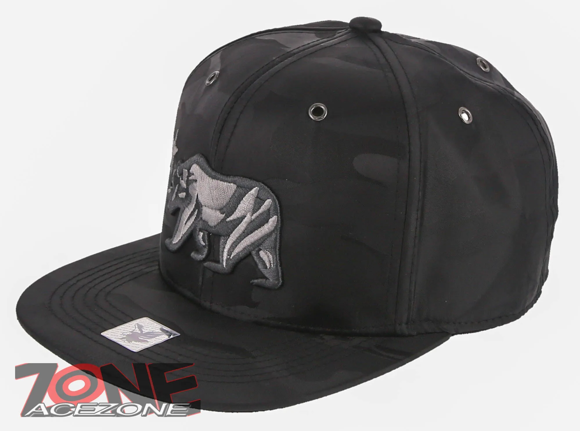 NEW! CALIFORNIA REPUBLIC BEAR STAR FLAT BILL BASEBALL CAP HAT CAMOUFLAGE BLACK