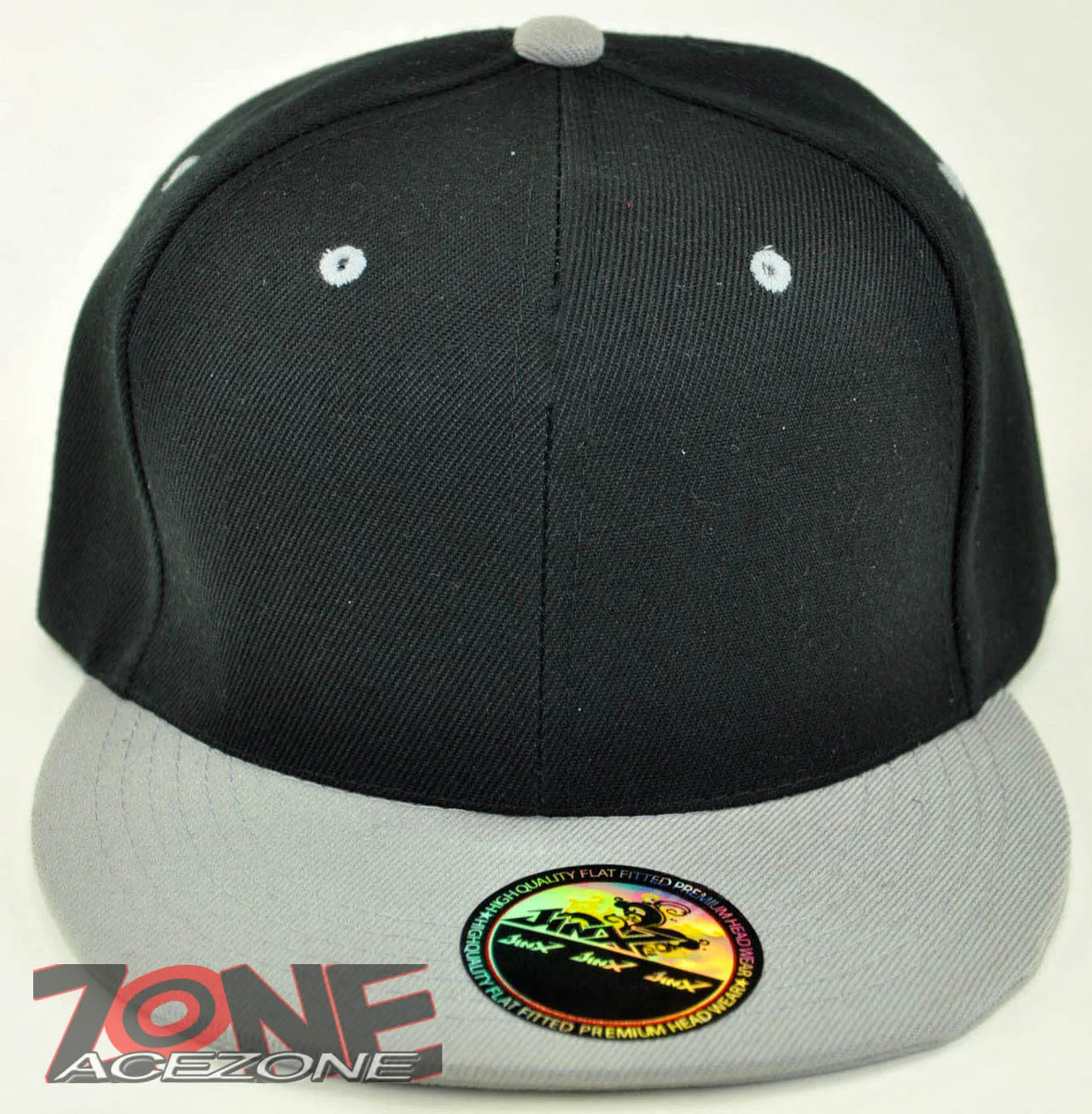 NEW! FLAT BILL SNAPBACK BALL SPORT CAP HAT BLACK GRAY