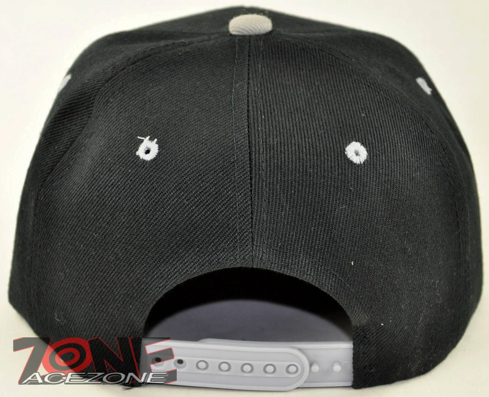 NEW! FLAT BILL SNAPBACK BALL SPORT CAP HAT BLACK GRAY