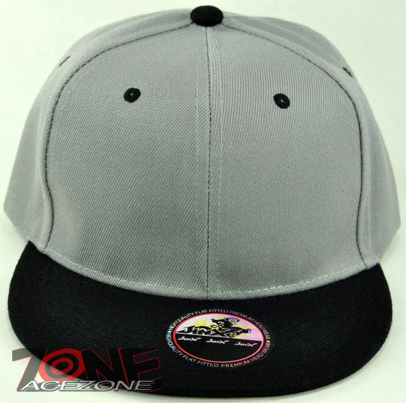 NEW! FLAT BILL SNAPBACK BALL SPORT CAP HAT GRAY BLACK