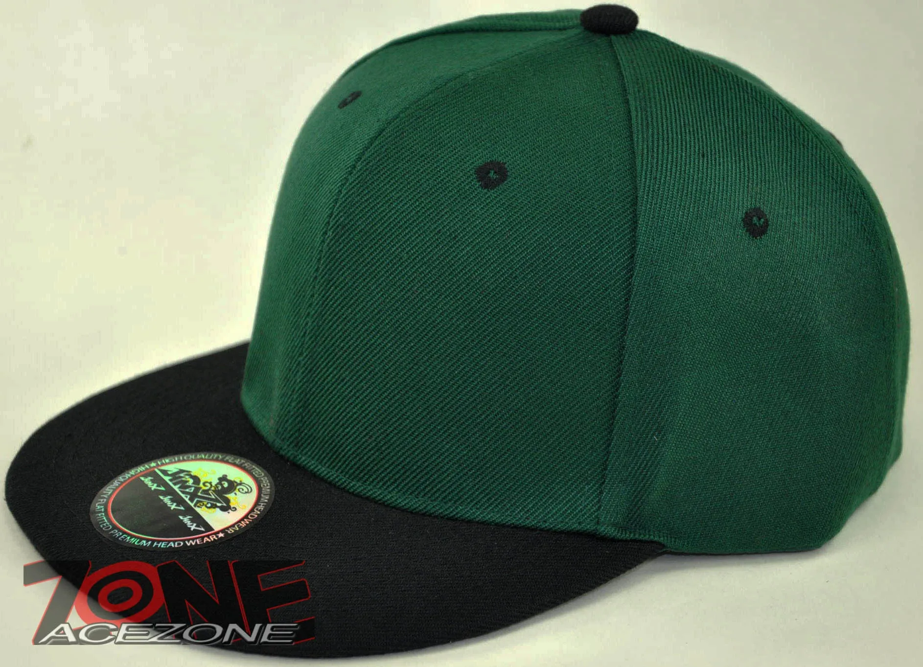 NEW! FLAT BILL SNAPBACK BALL SPORT CAP HAT GREEN BLACK