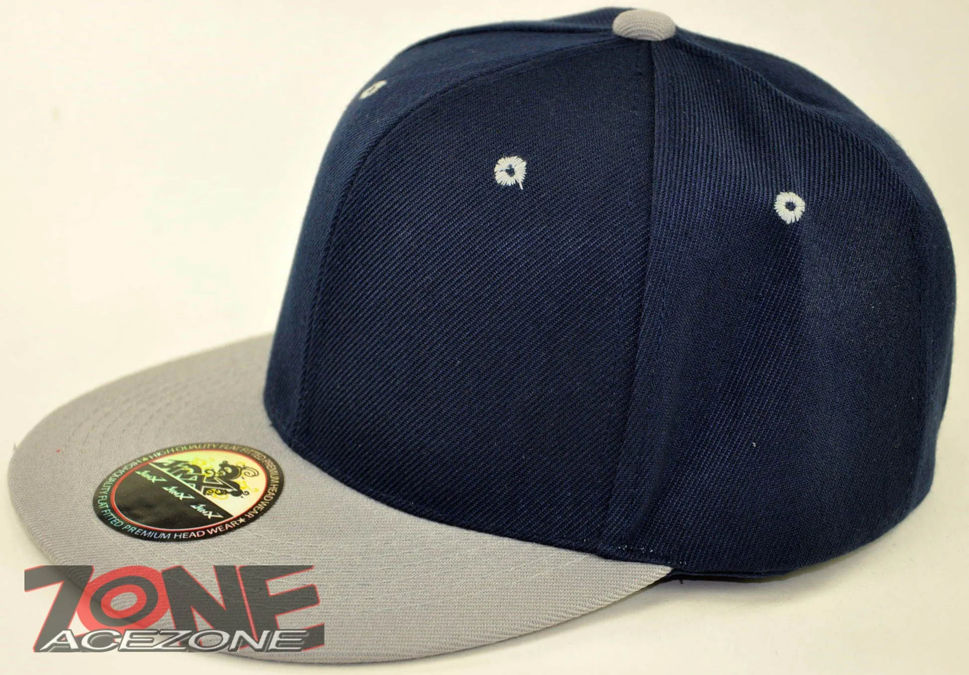 NEW! FLAT BILL SNAPBACK BALL SPORT CAP HAT NAVY GRAY
