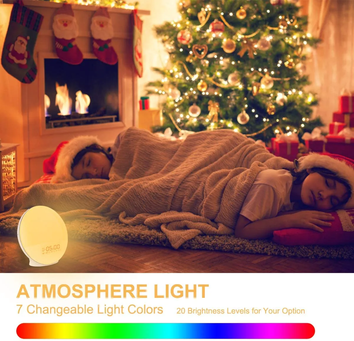 New in box! Cadrim Wake up Light Alarm Clock with Natural Sunrise Simulation and Sunset Fading Night Light (White)