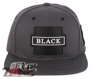 NEW! PVC BLACK B FLAT BILL COTTON SNAPBACK BASEBALL CAP HAT GRAY